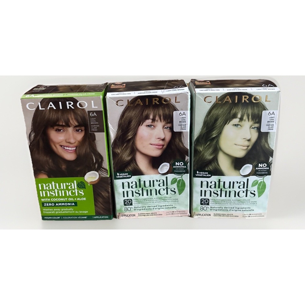 Lot of 3: Clairol Natural Instincts 6A Light Cool Brown